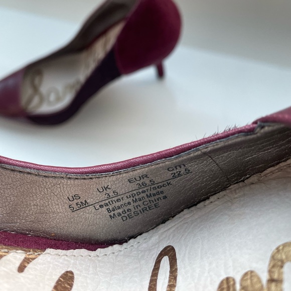 Sam Edelman burgundy pointy toe heels - Picture 5 of 7